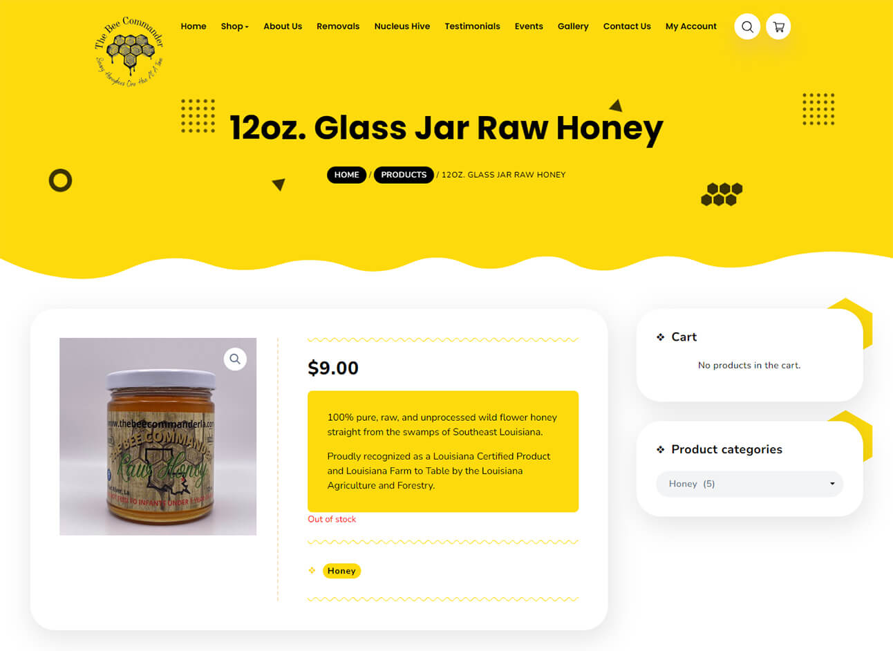 bee product detail page